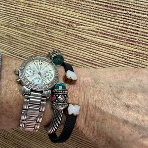 Elegant Black Bracelet with teddy bears on end. Bracelet only